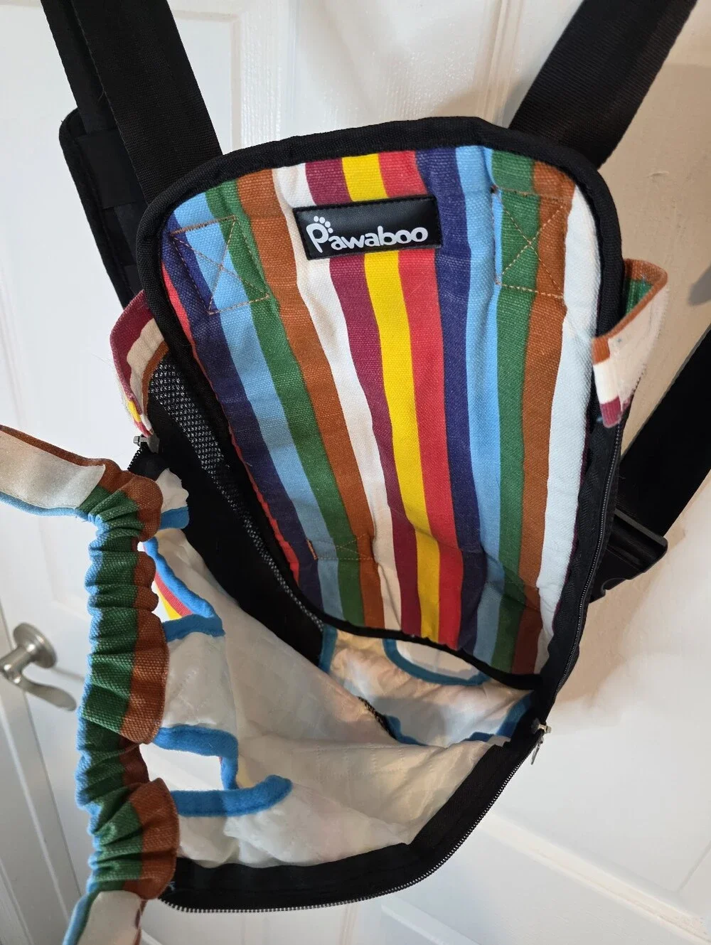 Pawaboo Pet Backpack Carrier with Rainbow Stripes Size Large